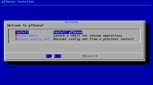 図2. pfSense Installer の Recover config.xml を一度選ぶ