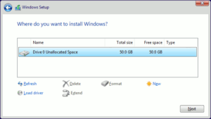 図10.Windows Setup Where to install
