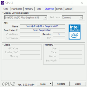図15.NUC8i7BEH CPU-Z Graphics