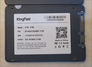 図03.KingFast SSD裏面ラベル