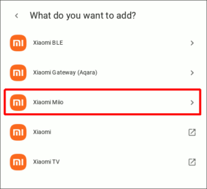 図10.Xiaomi Miioを選択