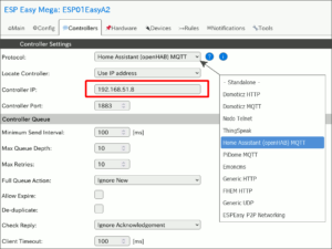 図12.ESP Easy Controller Settings