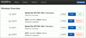 図4.OpenWrt 23.05.2 Wireless Overview