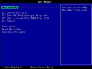図2.ブートマネージャへ飛ばされる