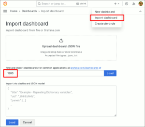図13.ダッシュボードのインポート