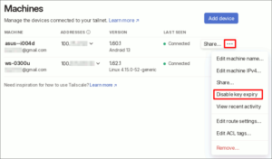 図10.Disable key expiry