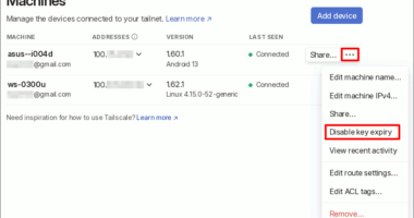 図10.Disable key expiry
