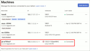 図03.tailscaleデバイス一覧