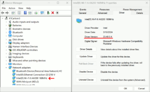 図7.デバイスマネージャ AX200
