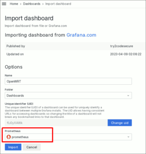 図5.データソースにPrometheusを選択
