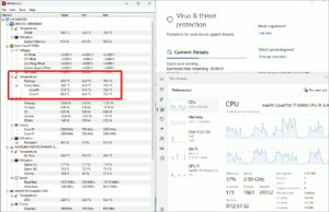 図9.クイックスキャン中のCPU温度