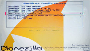 図06.Clonezillaブートメニュー
