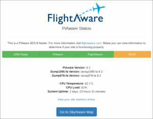 図1.PiAware Statusページ