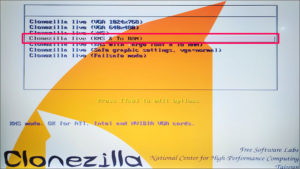 図07.Clonezillaブートサブメニュー