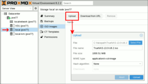 図01.TrueNAS ISOのアップロード