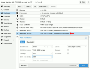 図18.PVE VM HDDの追加
