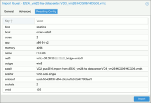 図04.Import Wizard Resulting Config