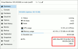 図22.Proxmox VM Summary